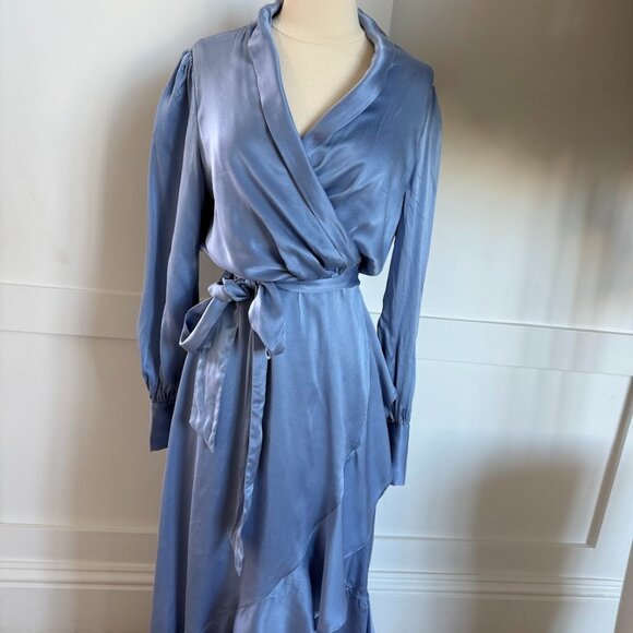 Zimmermann Silk Wrap Dress in Periwinkle Blue – Size 2 (US 6) - Picture 1 of 5